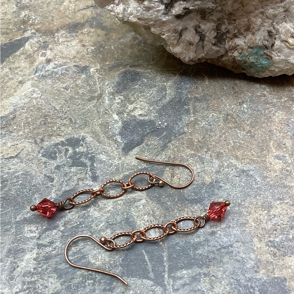 Handmade Dangling Copper Earrings